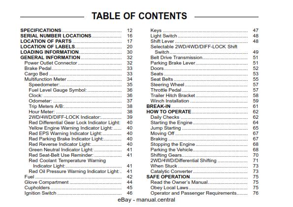 KAWASAKI TERYX4 KRT800 RECREATION UTILITY VEHICLE OWNERS MANUAL