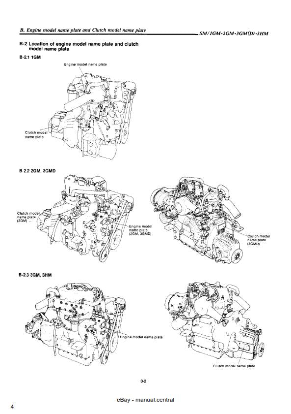 YANMAR 1GM 2GM 3GM 3HM MARINE DIESEL ENGINE SERVICE MANUAL REPRINTED