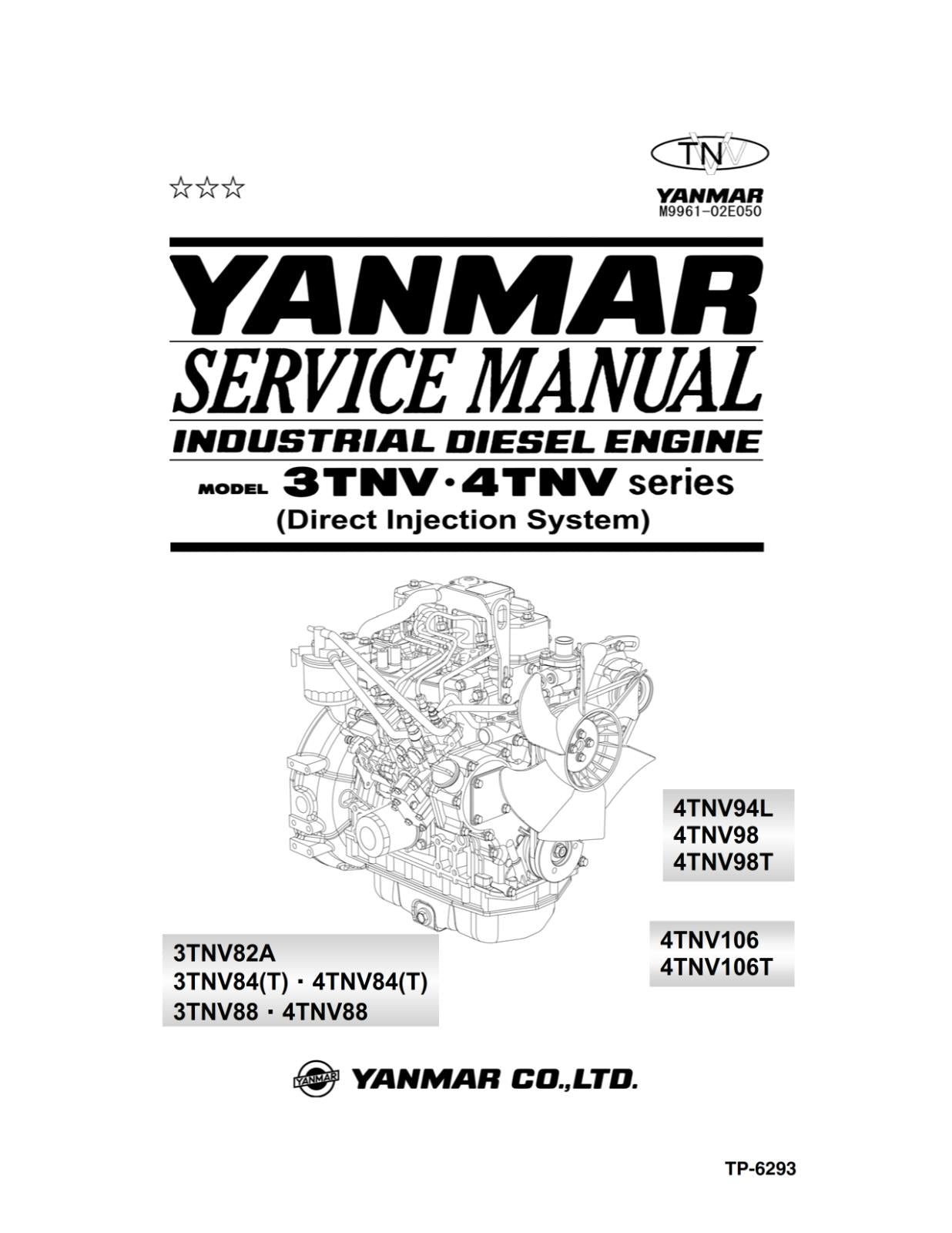 YANMAR 3TNV 4TNV SERIES SERVICE WORKSHOP REPAIR MANUAL REPRINTED