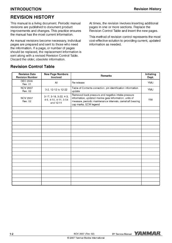 YANMAR 4BY-150 4BY-180 6BY-220 6BY-260 MARINE ENGINE SERVICE MANUAL REPRINTED