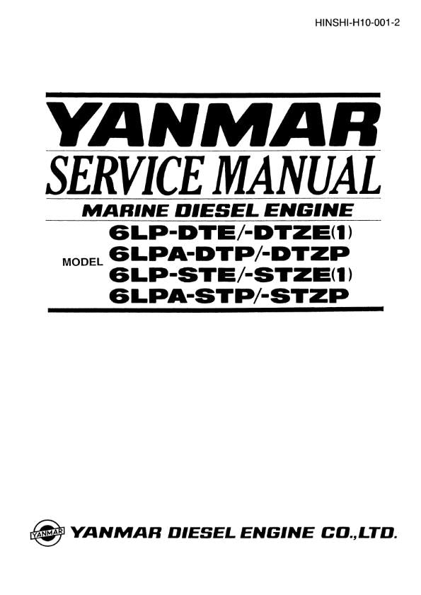 YANMAR 6LP-DTE 6LPA-DTP 6LP-STE 6LPA-STP SERVICE MANUAL MARINE ENGINE REPRINTED