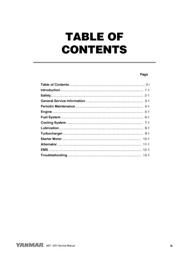 YANMAR 6SY-STP2 6SY655 8SY-STP SERVICE MANUAL MARINE ENGINE REPRINTED