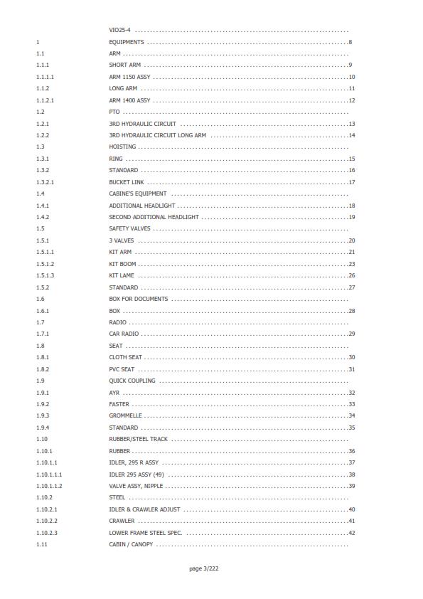 YANMAR CRAWLER EXCAVATOR VIO25-4 PARTS MANUAL REPRINTED