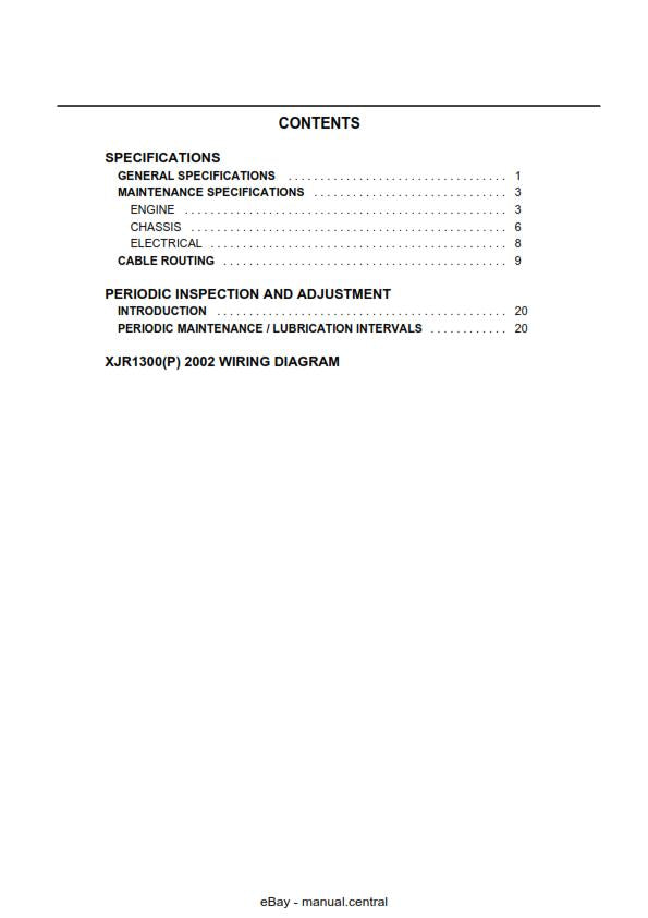 YAMAHA XJR1300 1999 TO 2004 SERVICE MANUAL REPRINTED COMB BOUND