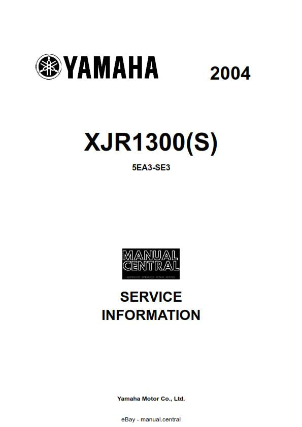 YAMAHA XJR1300 1999 TO 2004 SERVICE MANUAL REPRINTED COMB BOUND