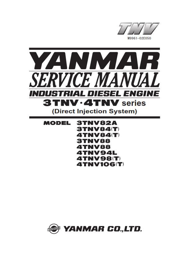 YANMAR 3TNV 4TNV SERIES SERVICE WORKSHOP REPAIR MANUAL REPRINTED 2004 REVISION