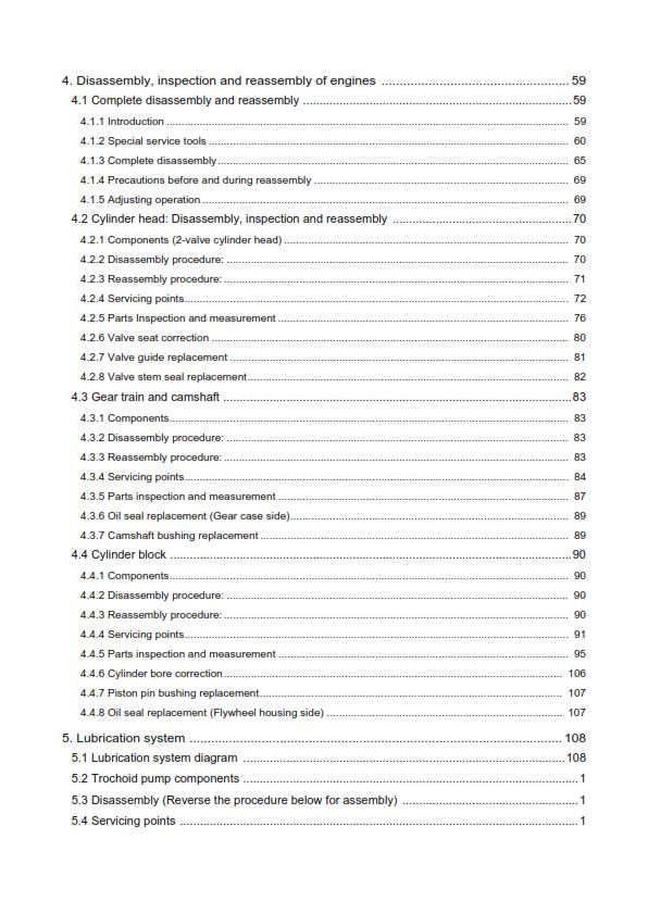 YANMAR 3TNV 4TNV SERIES SERVICE WORKSHOP REPAIR MANUAL REPRINTED 2004 REVISION