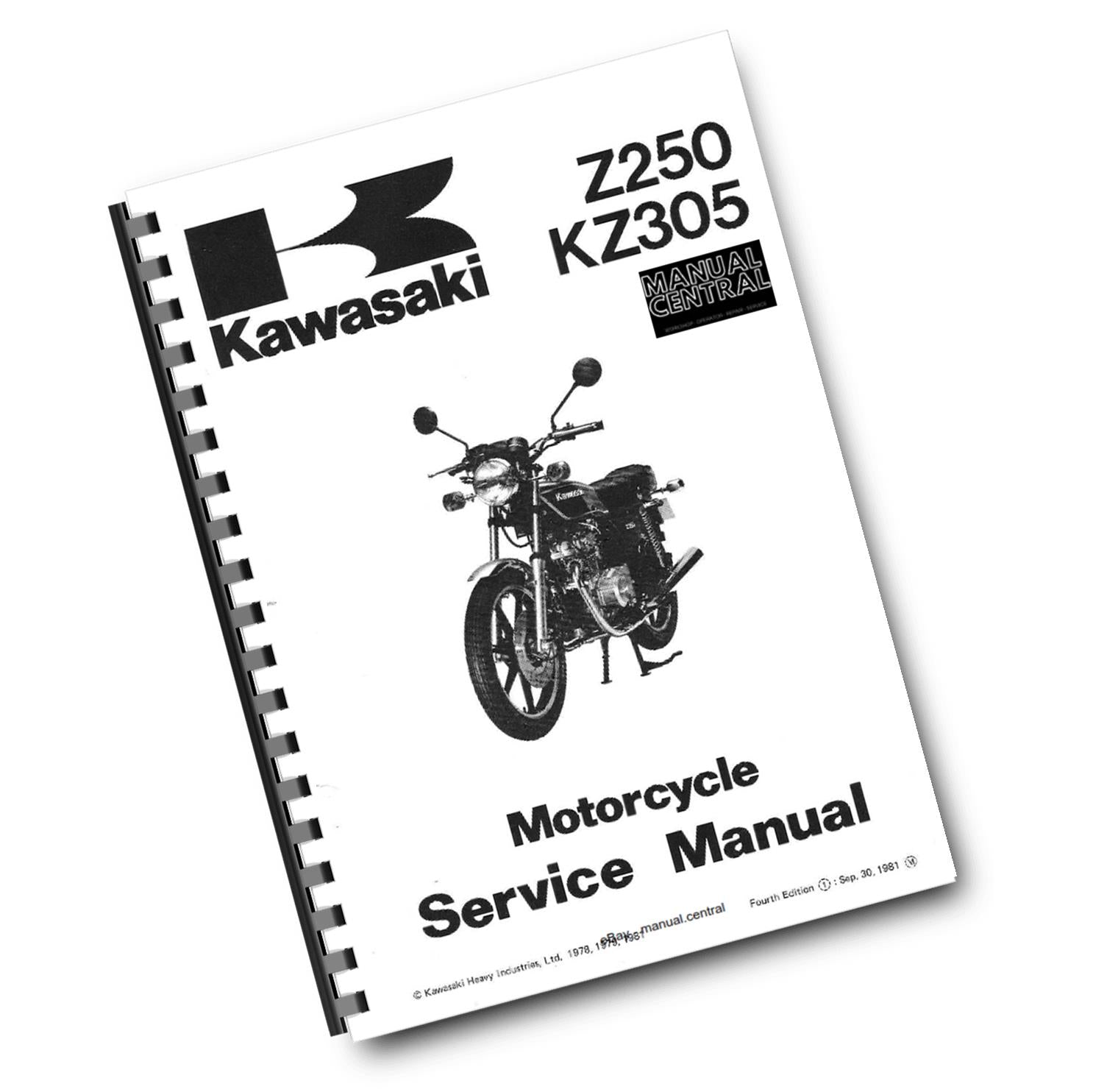 KAWASAKI MOTORCYCLE Z250 KZ305 SERVICE MANUAL 1979 - 1982 REPRINTED