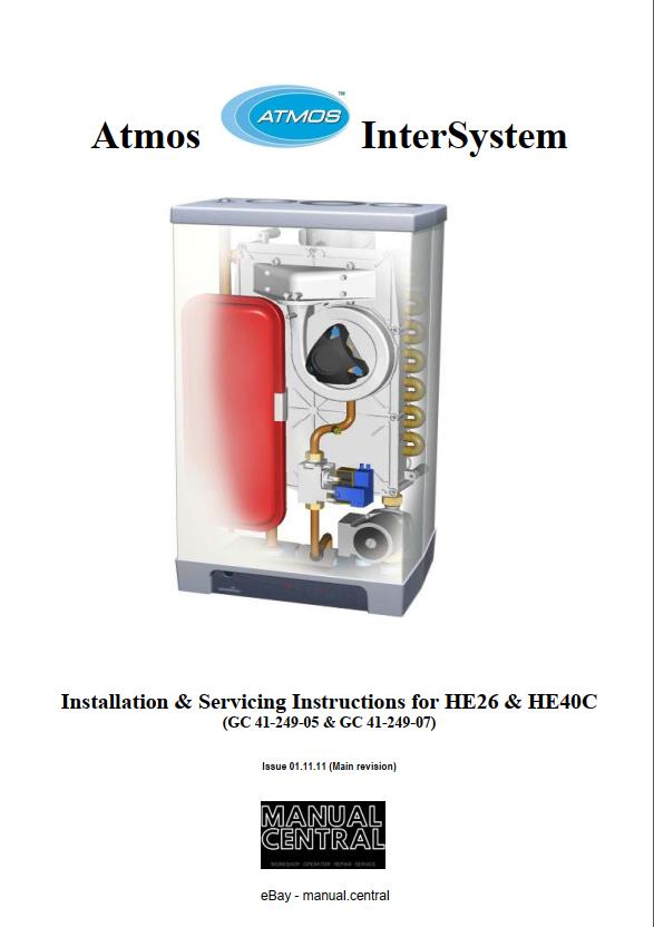 ATMOS INTERSYSTEM HE26 HE40C INSTALLATION & SERVICING MANUAL REPRINTED