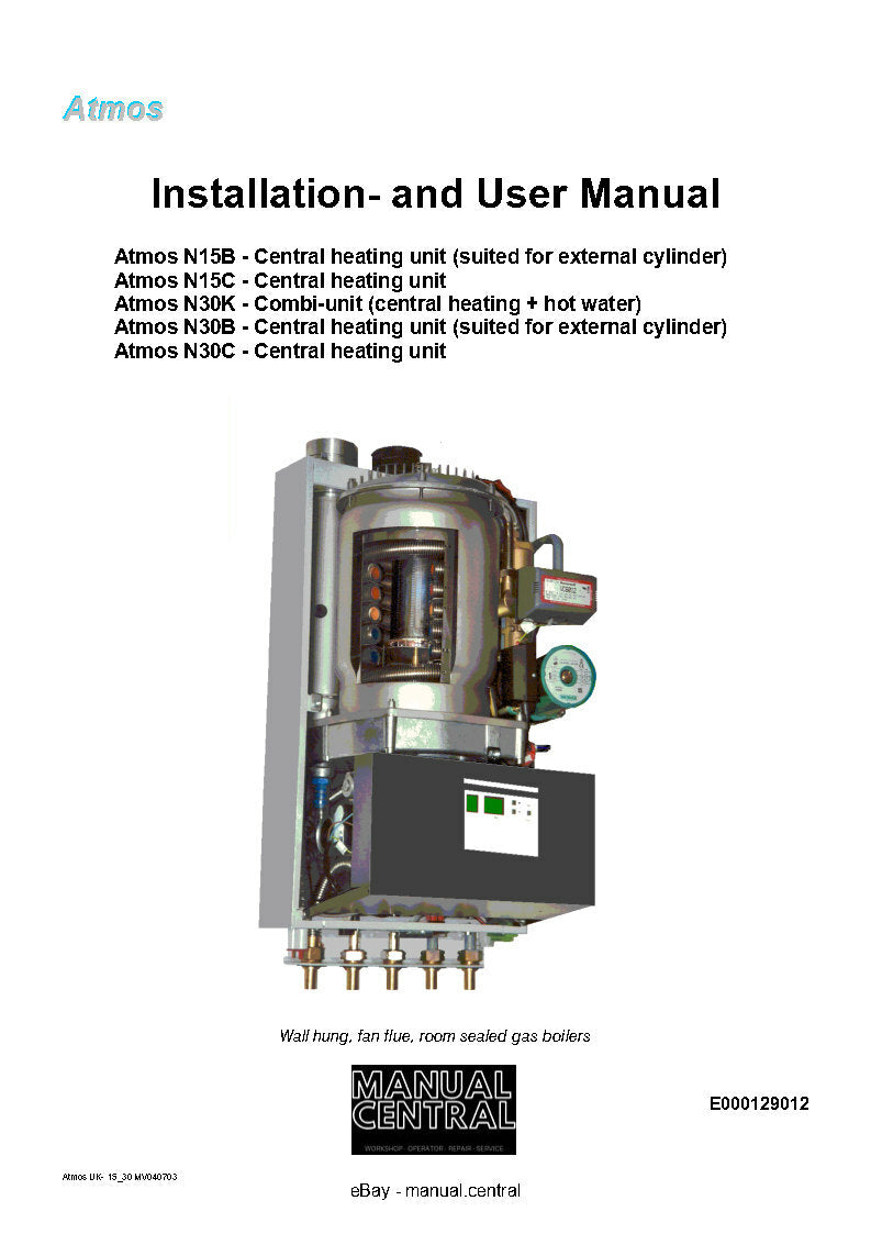 ATMOS N15B N15C N30K N30B N30C INSTALLATION & USER MANUAL REPRINTED