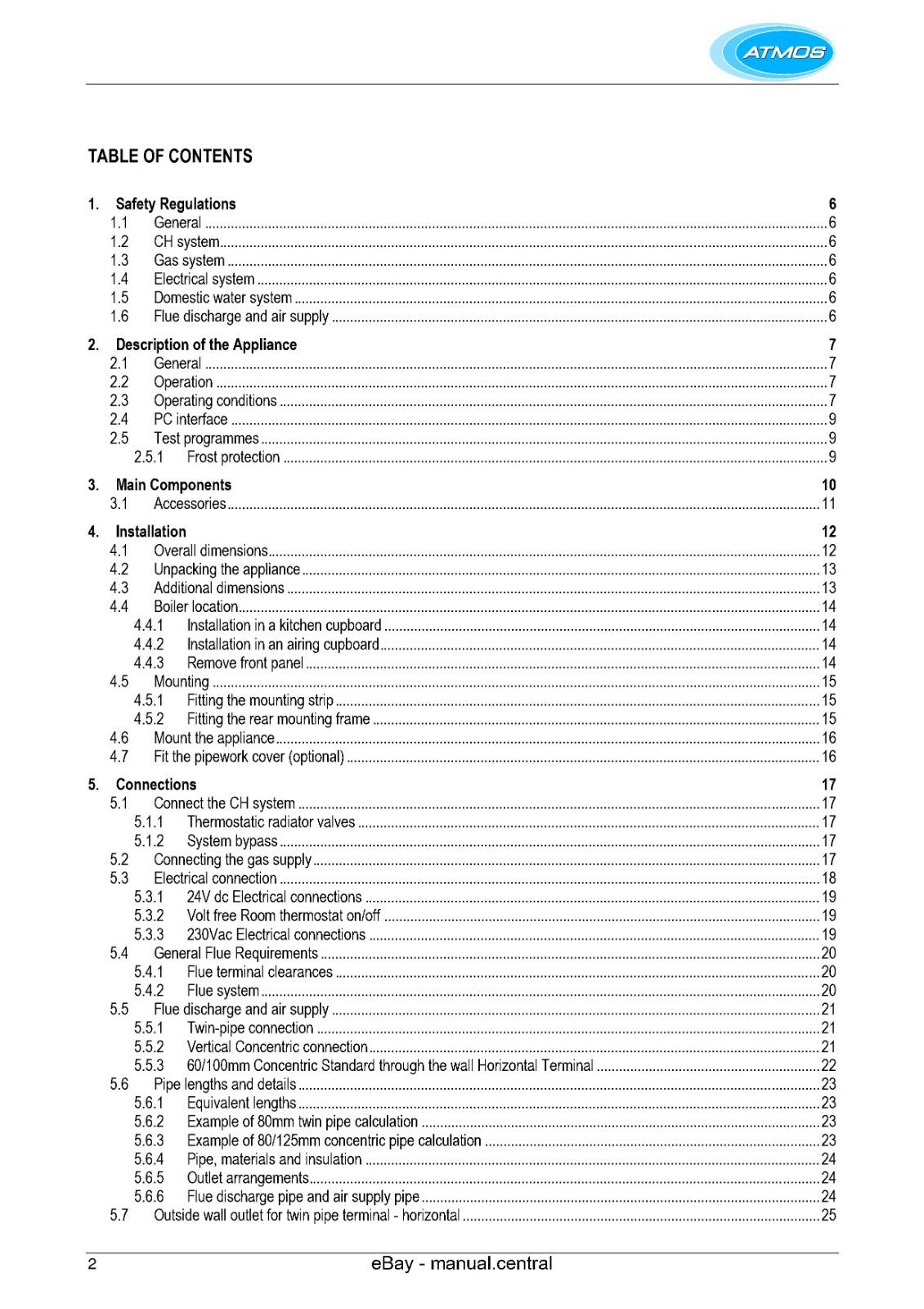 ATMOS HE22 INSTALLATION MANUAL REPRINTED