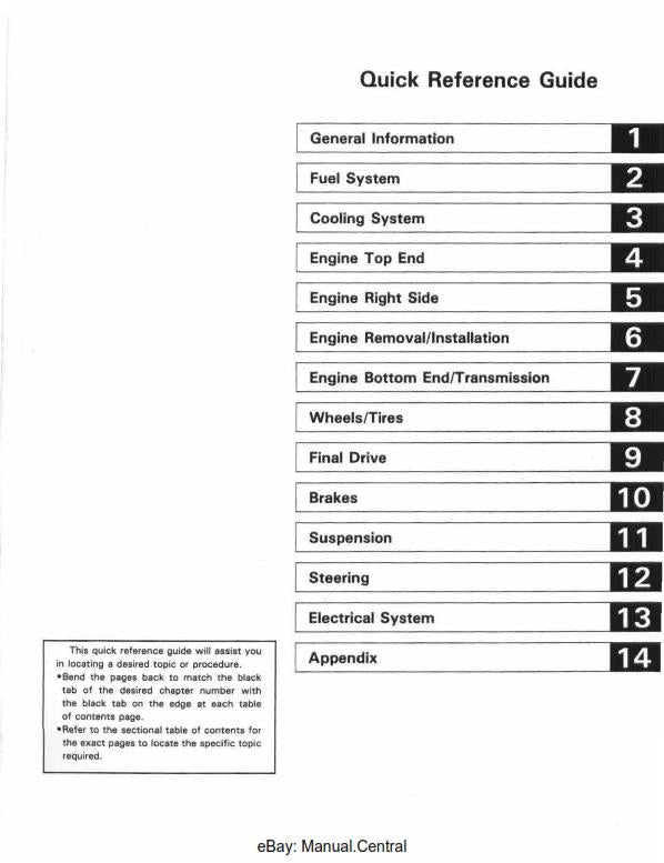 KAWASAKI MOTORCYCLE KX125 KX250 KX500 SERVICE MANUAL 1988 - 2004 REPRINTED