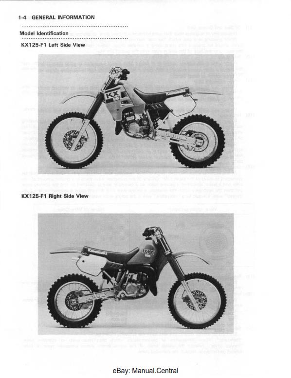 KAWASAKI MOTORCYCLE KX125 KX250 KX500 SERVICE MANUAL 1988 - 2004 REPRINTED