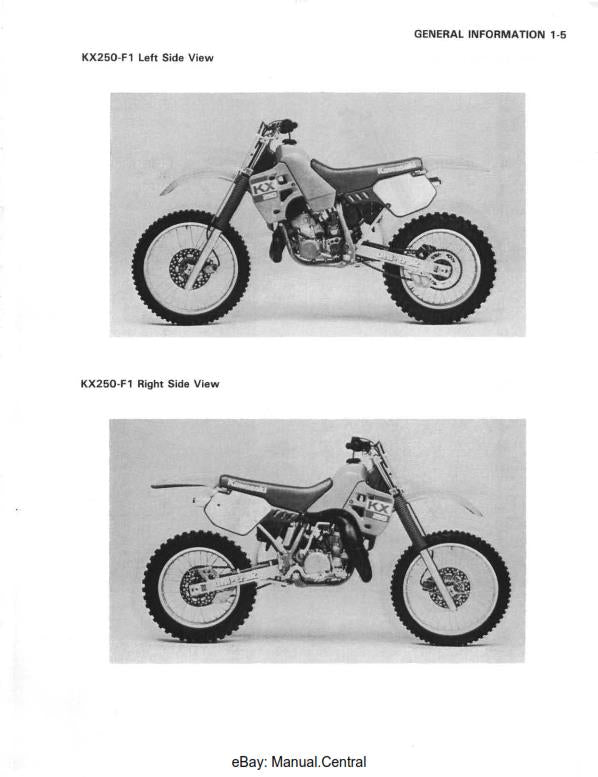 KAWASAKI MOTORCYCLE KX125 KX250 KX500 SERVICE MANUAL 1988 - 2004 REPRINTED