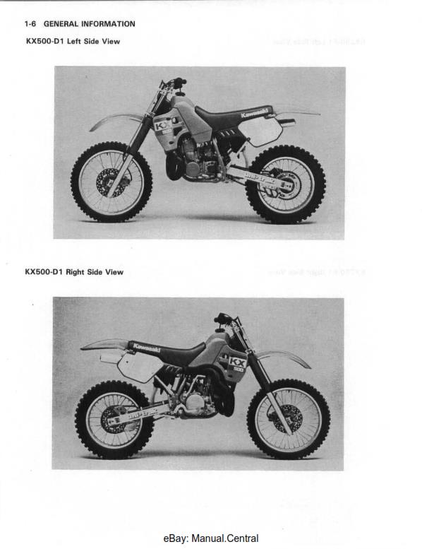KAWASAKI MOTORCYCLE KX125 KX250 KX500 SERVICE MANUAL 1988 - 2004 REPRINTED