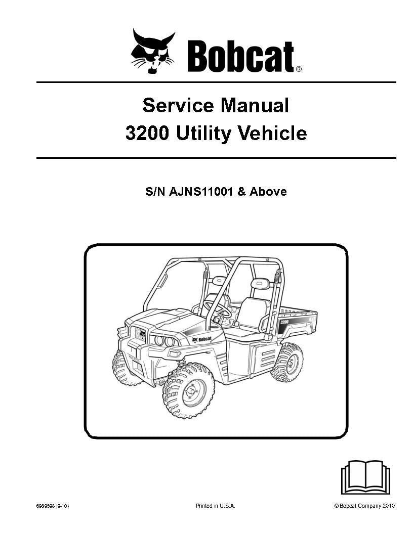 BOBCAT 3200 UTILITY VEHICLE SERVICE WORKSHOP REPAIR MANUAL REPRINTED COMB BOUND