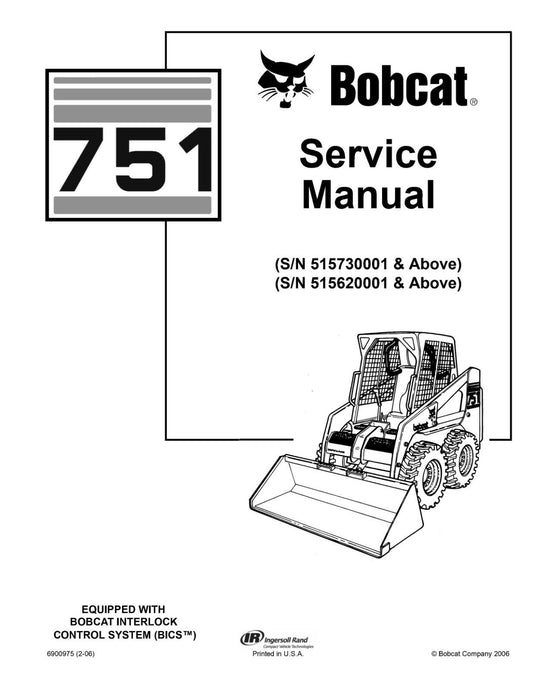 BOBCAT 751 SERVICE WORKSHOP REPAIR MANUAL REPRINTED COMB BOUND 2006