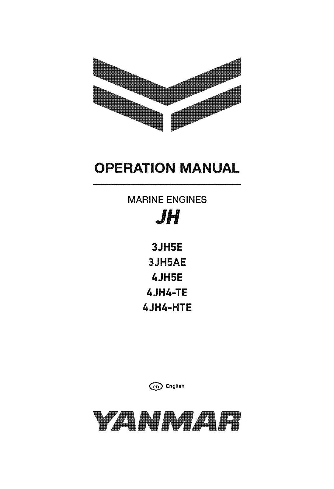YANMAR 3JH5E 3JH5AE 4JH5E 4JH4-TE 4JH4-HTE OPERATION MANUAL 2019 6TH EDITION
