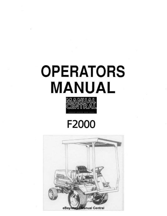 KUBOTA FRONT MOWER F2000 OPERATORS MANUAL REPRINTED COMB BOUND