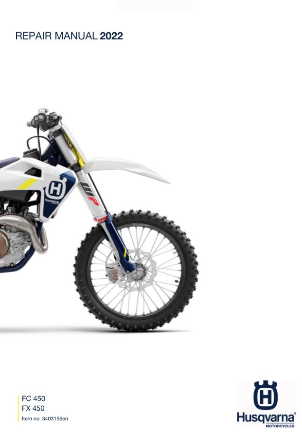HUSQVARNA FC FX 450 2022 REPAIR WORKSHOP SERVICE MANUAL REPRINTED