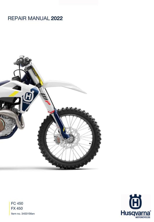 HUSQVARNA FC FX 450 2022 REPAIR WORKSHOP SERVICE MANUAL REPRINTED