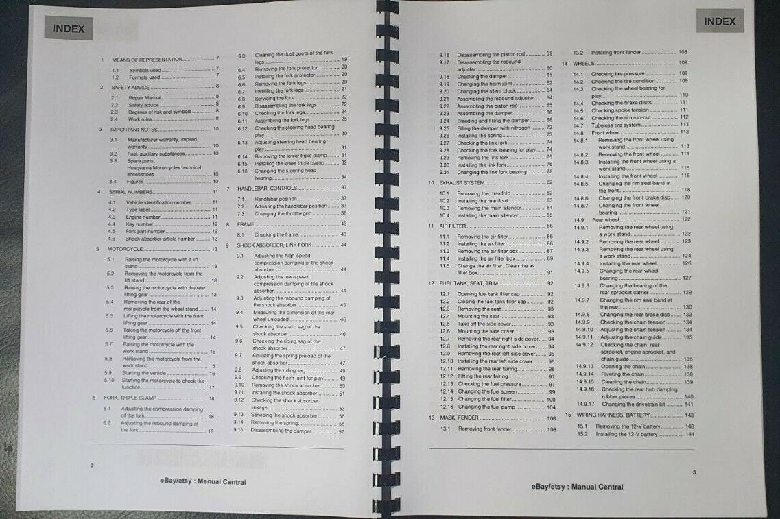 HUSQVARNA 701 SUPERMOTO USA 2022 REPAIR WORKSHOP SERVICE MANUAL REPRINTED