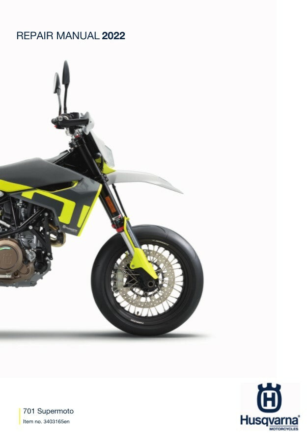 HUSQVARNA 701 SUPERMOTO EU 2022 REPAIR WORKSHOP SERVICE MANUAL REPRINTED