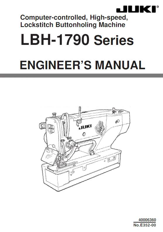JUKI LBH 1790 SERIES LOCKSTITCH MACHINE ENGINEERS MANUAL REPRINTED COMB BOUND
