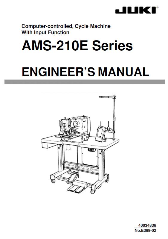 JUKI AMS 210E SERIES CYCLE MACHINE ENGINEERS MANUAL REPRINTED COMB BOUND