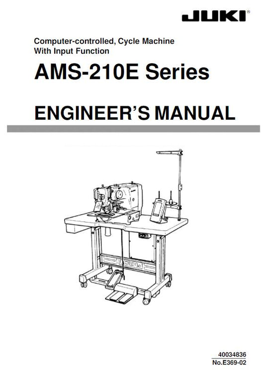 JUKI AMS 210E SERIES CYCLE MACHINE ENGINEERS MANUAL REPRINTED COMB BOUND