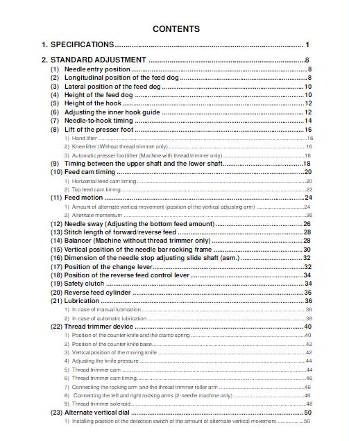 JUKI LU-1510N LU-1508N LU-1560N LU-1565N ENGINEERS MANUAL REPRINTED COMB BOUND