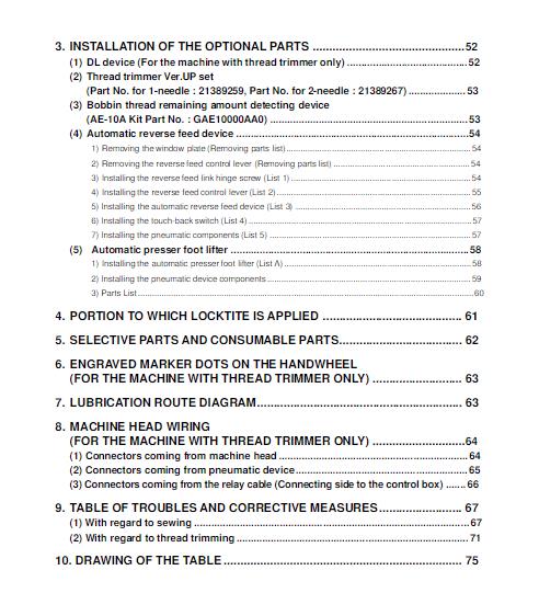 JUKI LU-1510N LU-1508N LU-1560N LU-1565N ENGINEERS MANUAL REPRINTED COMB BOUND