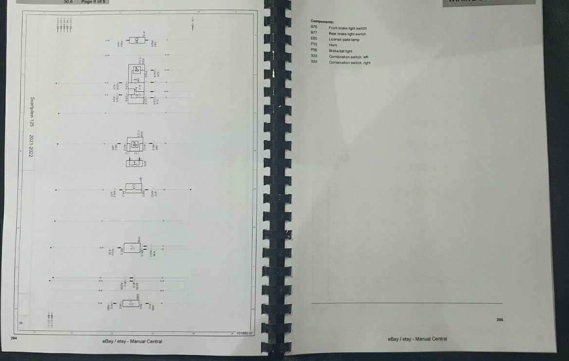 HUSQVARNA SVARTPILEN 125 2022 EDITION REPAIR WORKSHOP SERVICE MANUAL REPRINTED