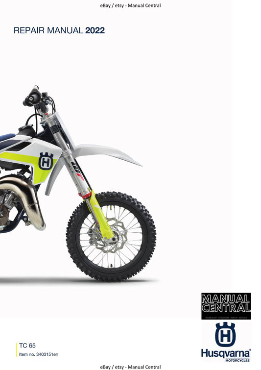 HUSQVARNA TC 65 2022 EDITION REPAIR WORKSHOP SERVICE MANUAL REPRINTED