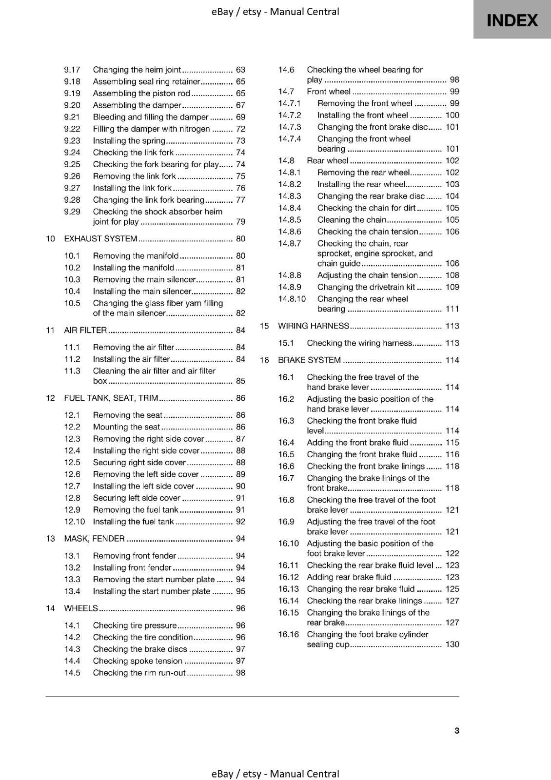HUSQVARNA TC 65 2022 EDITION REPAIR WORKSHOP SERVICE MANUAL REPRINTED