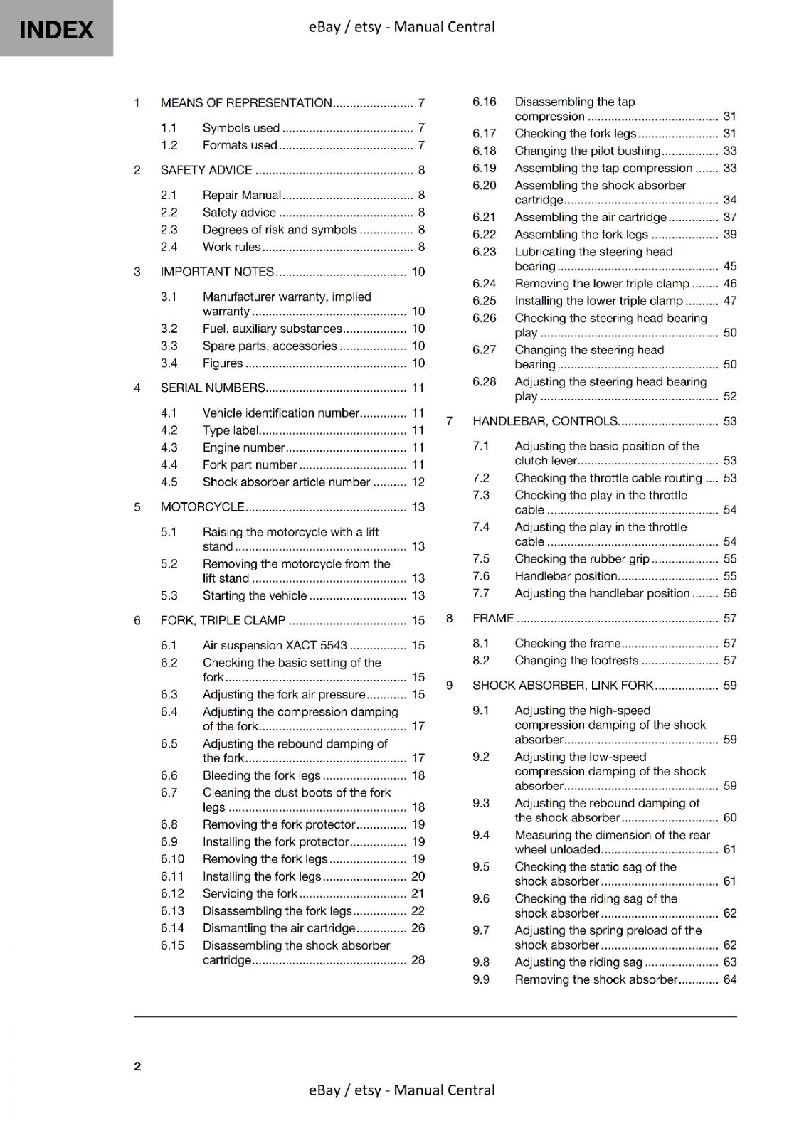 HUSQVARNA TC 85 17/14" 2022 EDITION REPAIR WORKSHOP SERVICE MANUAL REPRINTED