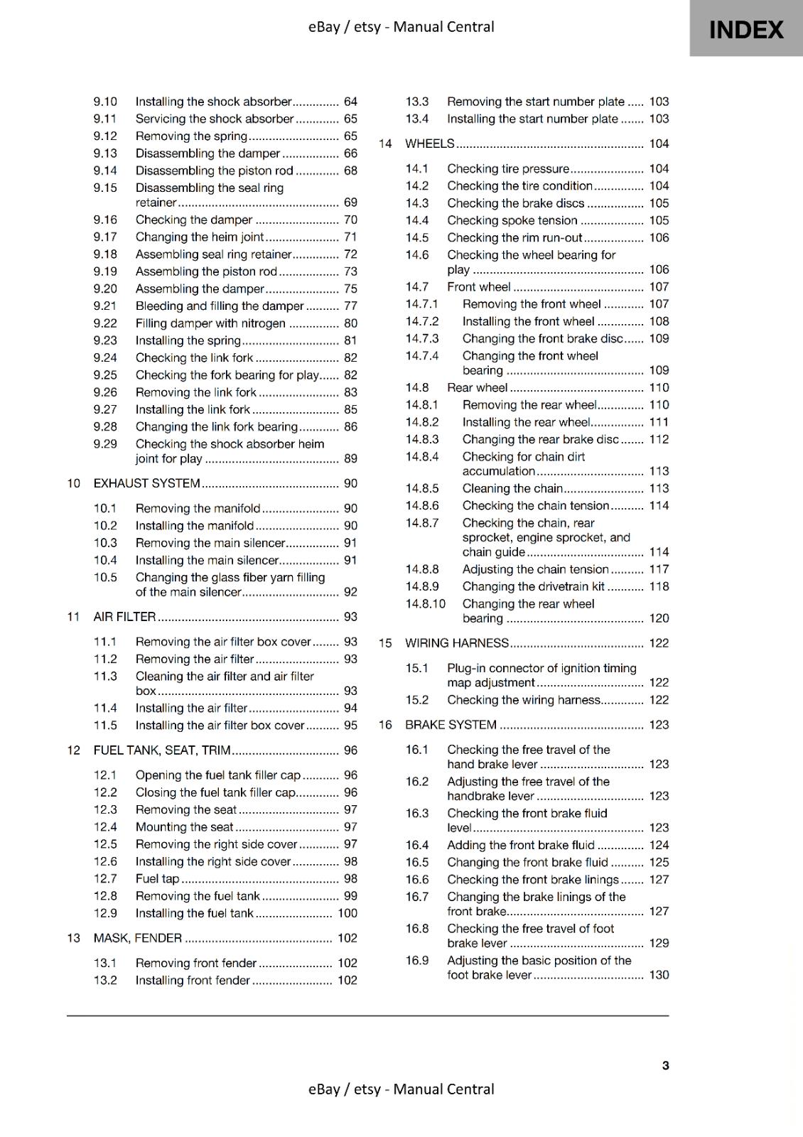 HUSQVARNA TC 85 17/14" 2022 EDITION REPAIR WORKSHOP SERVICE MANUAL REPRINTED