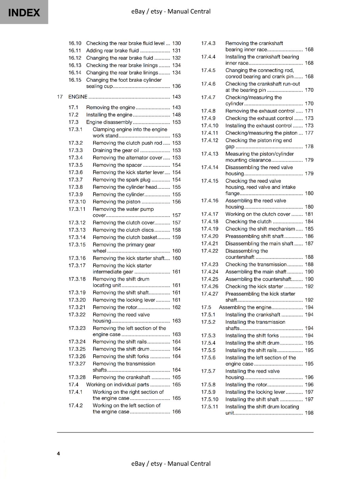 HUSQVARNA TC 85 17/14" 2022 EDITION REPAIR WORKSHOP SERVICE MANUAL REPRINTED