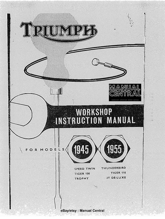TRIUMPH 1945 1955 SPEED TWIN TIGER 100 TROPHY THUNDERBIRD TIGER 110 3T MANUAL