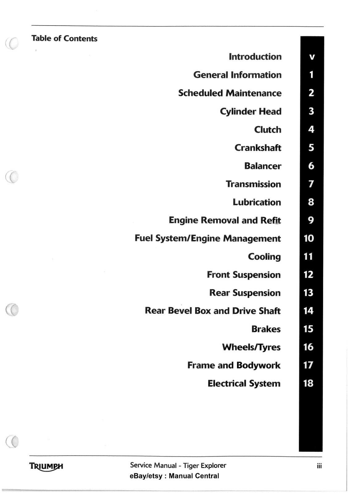 TRIUMPH TIGER EXPLORER WORKSHOP SERVICE MANUAL MAR 2012 EDITION REPRINT