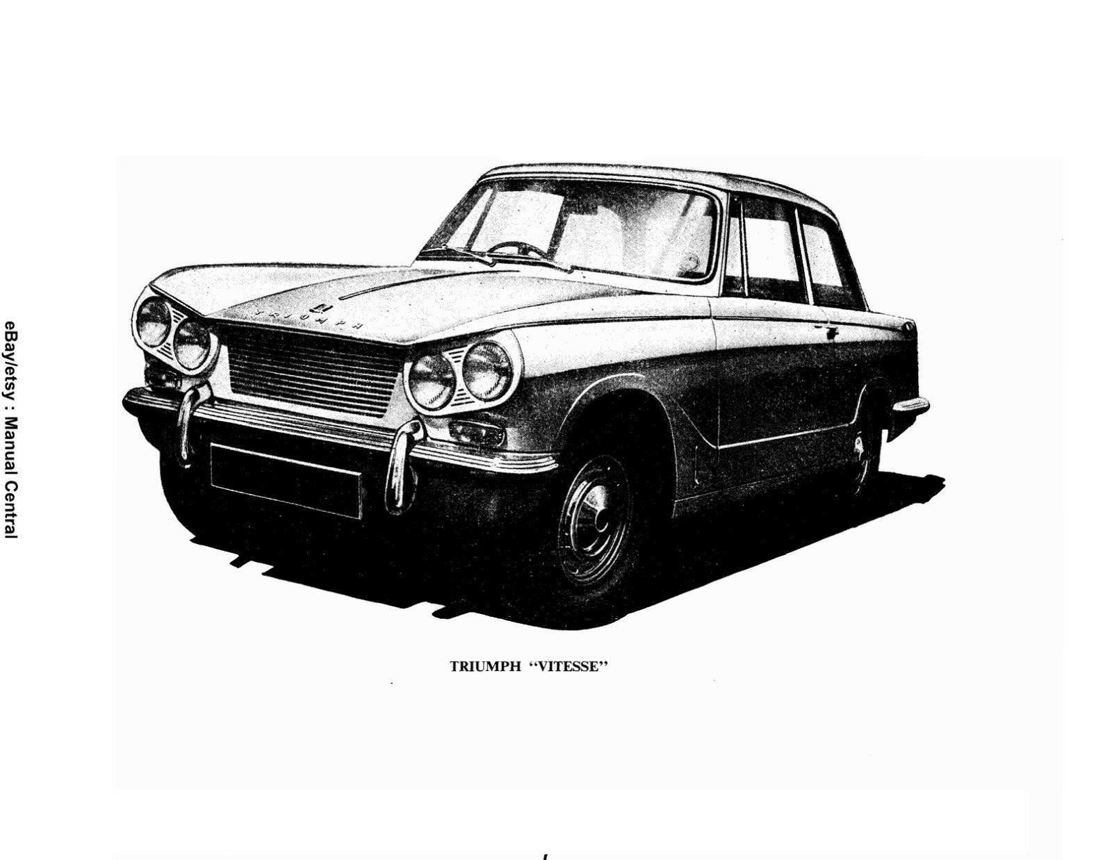 TRIUMPH VITESSE SALOON & CONVERTIBLE PARTS MANUAL REPRINT