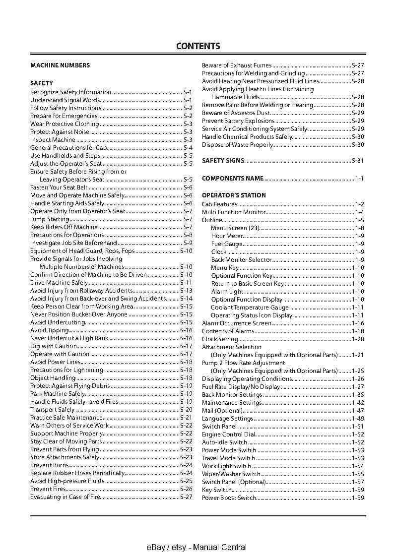 HITACHI ZAXIS 200-3 270-3 330-3 HYDRAULIC EXCABATOR OPERATOR MANUAL 2006 REPRINT