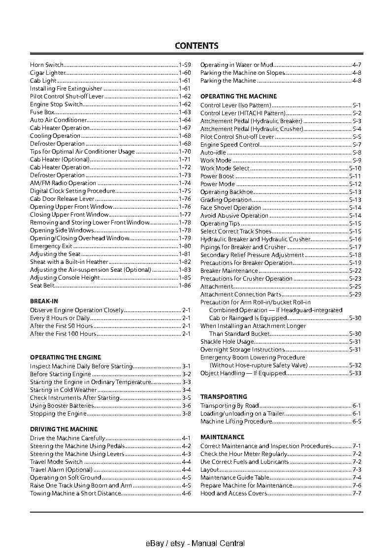 HITACHI ZAXIS 200-3 270-3 330-3 HYDRAULIC EXCABATOR OPERATOR MANUAL 2006 REPRINT