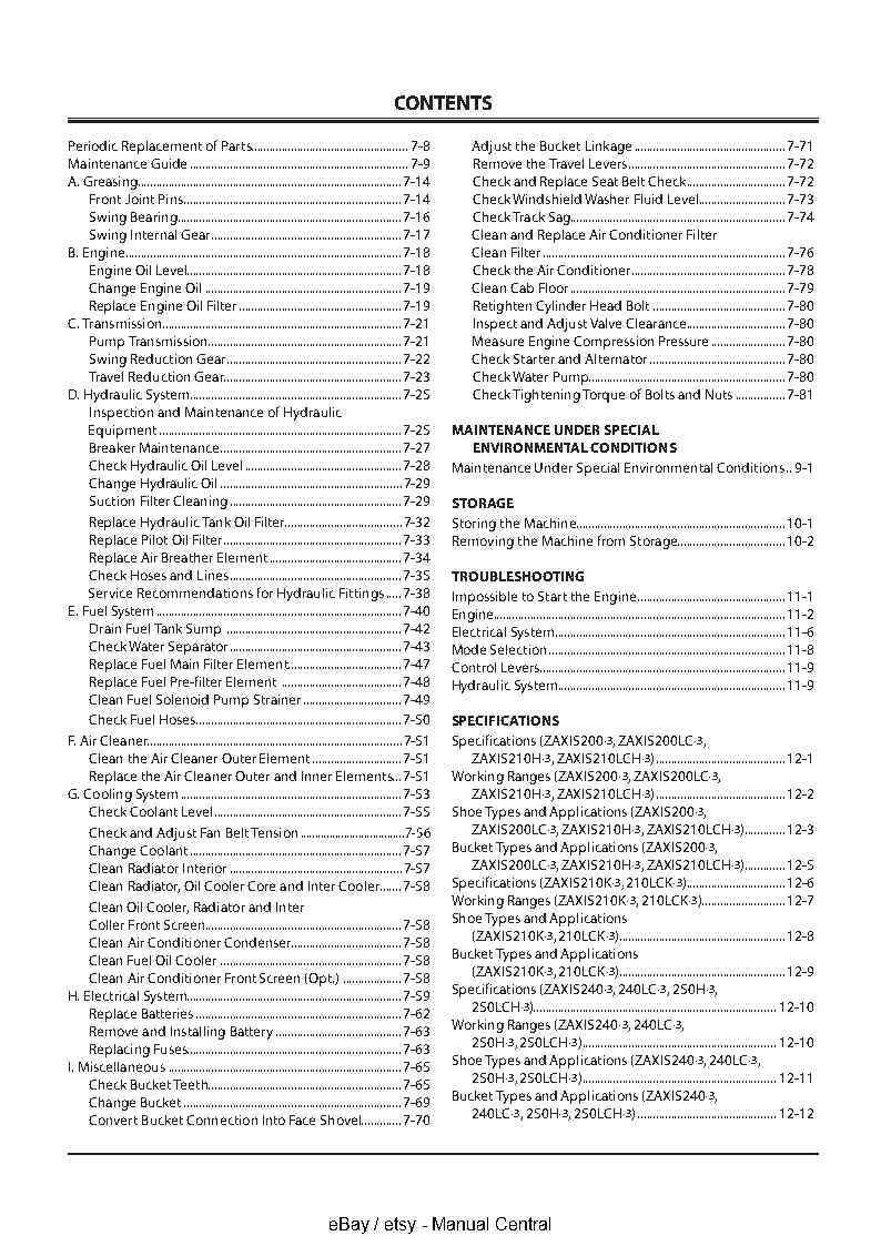 HITACHI ZAXIS 200-3 270-3 330-3 HYDRAULIC EXCABATOR OPERATOR MANUAL 2006 REPRINT