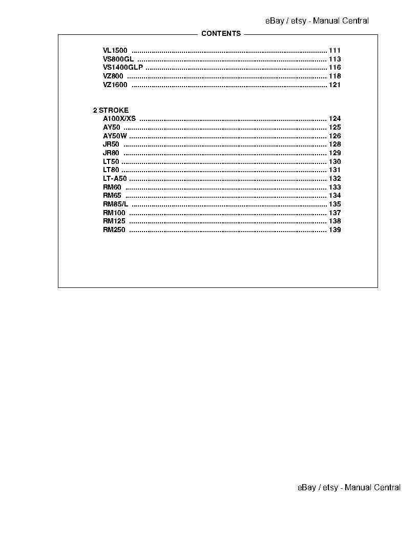 SUZUKI 2004 4 & 2 STROKE ENGINES SERVICE DATA MANUAL
