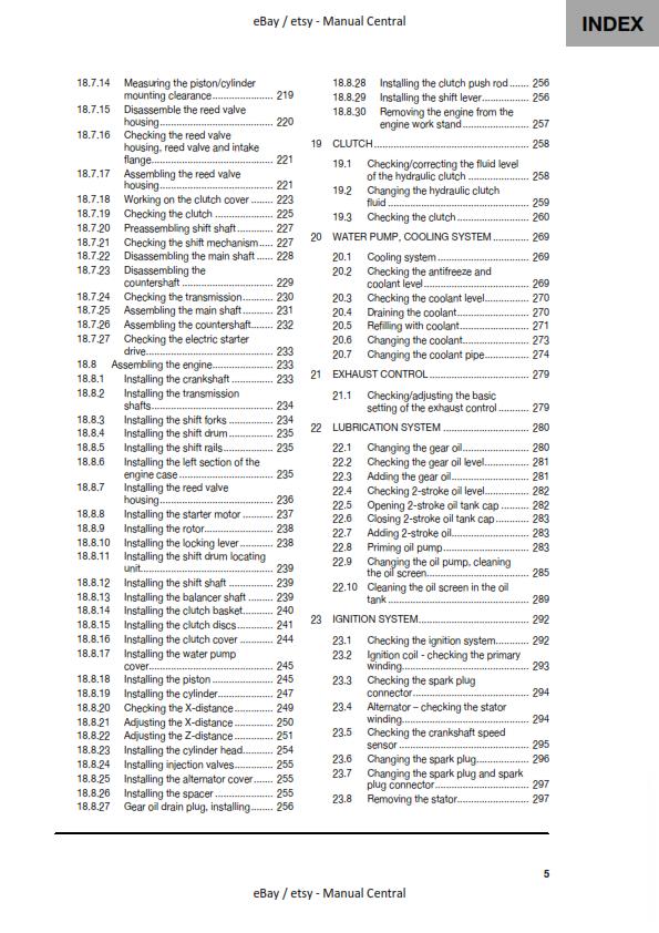 HUSQVARNA TE 250i 300i ROCKSTAR 2021 EDITION WORKSHOP SERVICE MANUAL REPRINTED