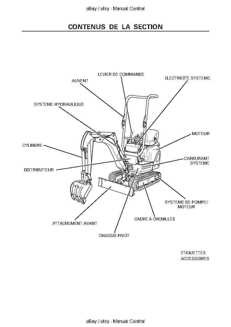 KUBOTA MINI EXCAVATOR K008-3 U10-3 PARTS MANUAL REPRINTED AUG 11 COMB BOUND