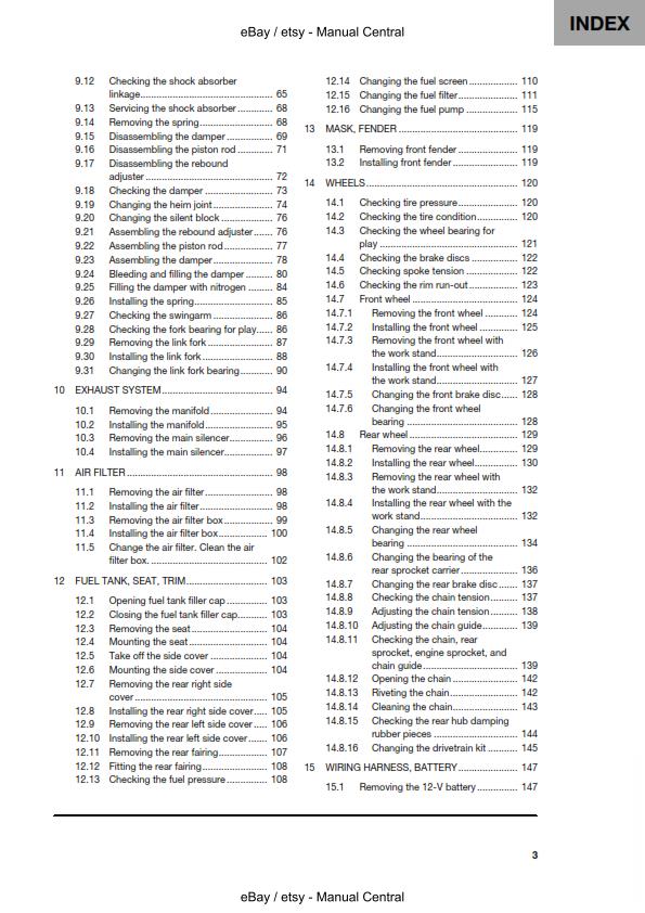HUSQVARNA 701 ENDURO EU 2021 REPAIR WORKSHOP SERVICE MANUAL REPRINTED COMB BOUND