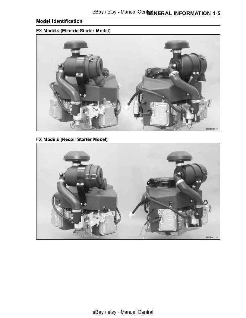 KAWASAKI FX481V FX541V FX600V 4 STROKE AIR COOLED GASOLINE ENGINE MANUAL 2009