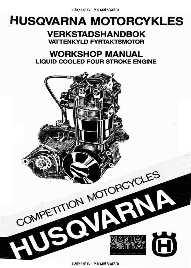 HUSQVARNA MOTORCYCLE VERKSTADSHANDBOK 4 STROKE ENGINE WORKSHOP 1987 TO 1988